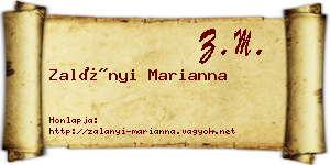 Zalányi Marianna névjegykártya