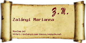 Zalányi Marianna névjegykártya